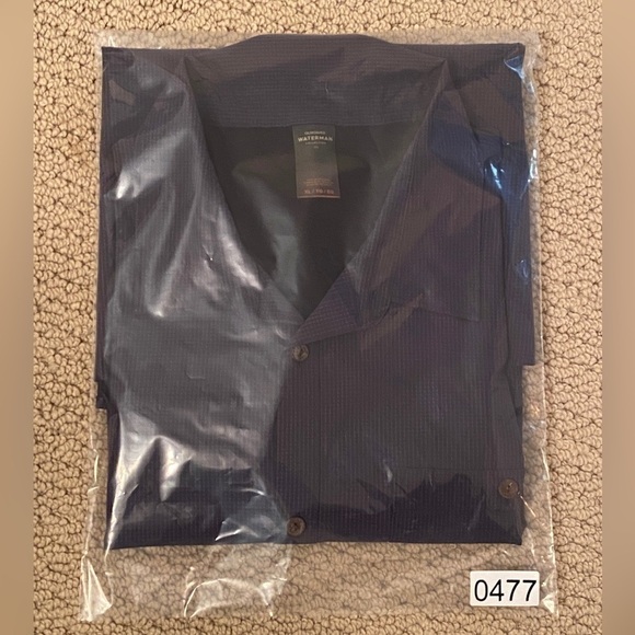 QUIKSILVER Navy Blue Mesh Short Sleeve Collared Shirt w/ Vent Men XL - Picture 9 of 9